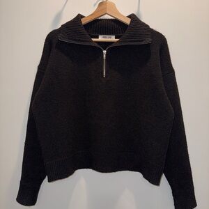 Black Half-Zip Thick Sweater